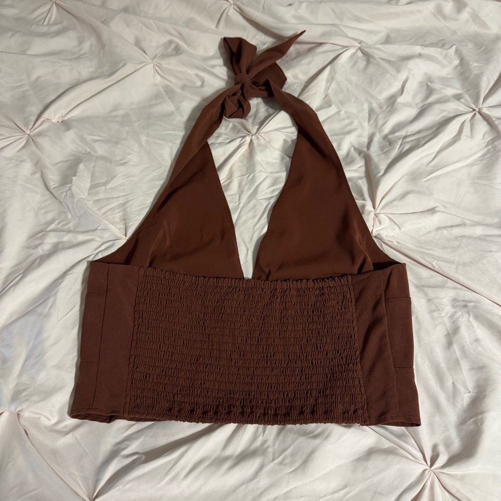 Abercrombie & Fitch Brown Halter Crop Top - Picture 6 of 7